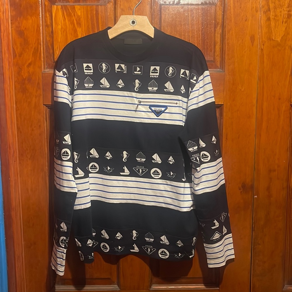 Prada mens long sleeve tee shirt Medium